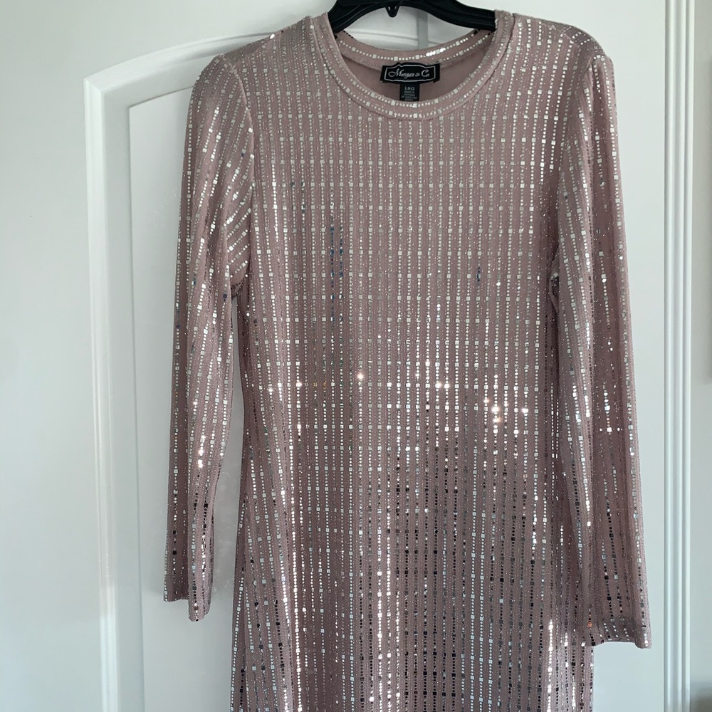 Morgan & Co. Sequin Long Sleeve Minidress
